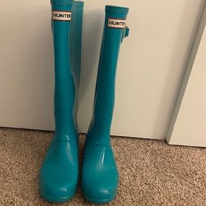 Turquoise original Hunter Rain Boots Tall